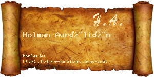 Holman Aurélián névjegykártya